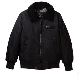 Joe's Jeans boys black vinyl bomber jacket